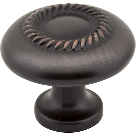 Elements 1-1/4" Diameter Brushed Oil Rubbed Bronze Rope Detailed Cypress Cabinet Mushroom Knob Z118-DBAC